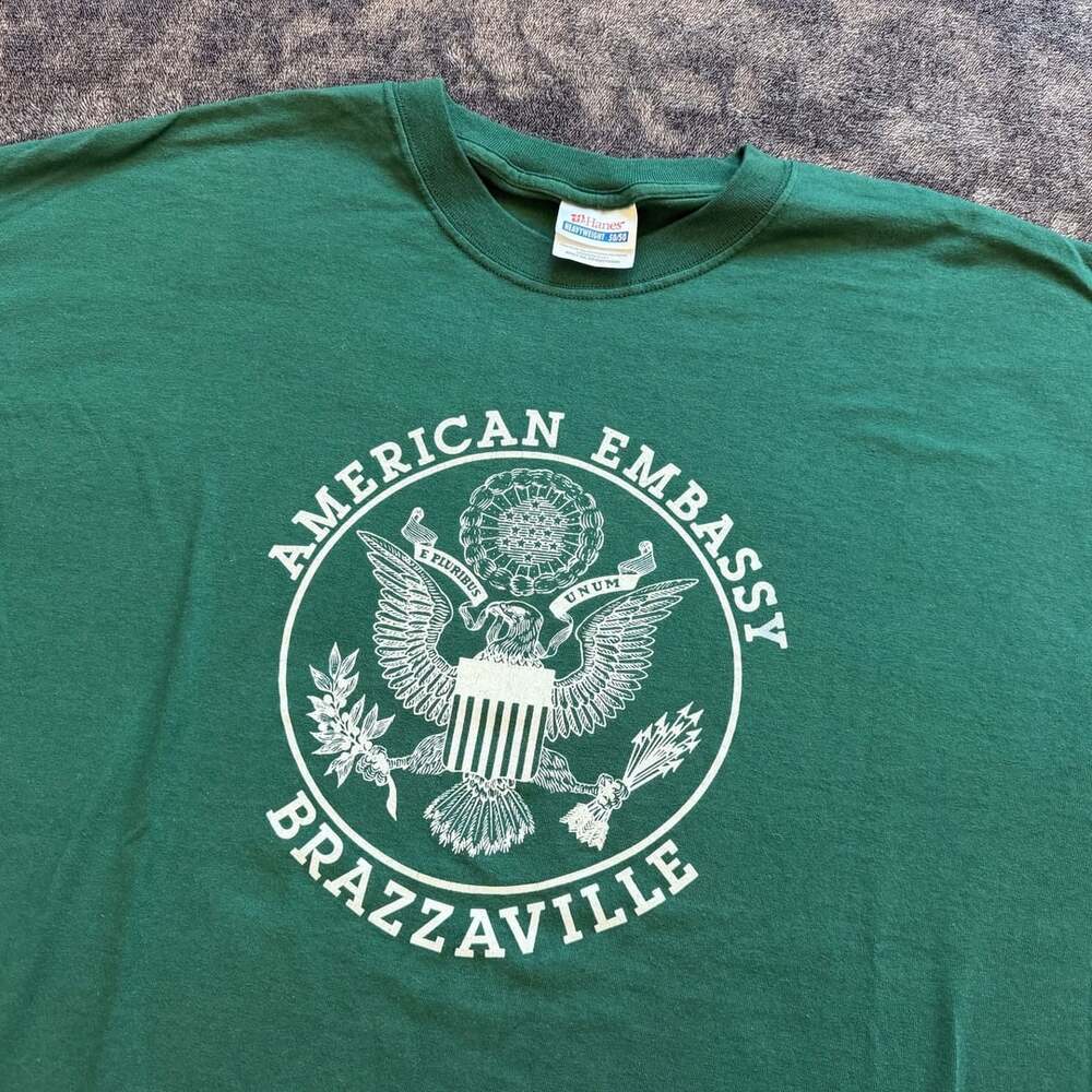 Rare Vintage American Embassy Brazzaville Tee - Sz 2XL